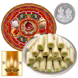 Diwali Thali with Kaju Roll Diwali Thali with Kaju Roll