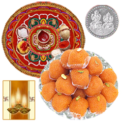Diwali Thali with Boondi Laddoo Diwali Thali with Boondi Laddoo