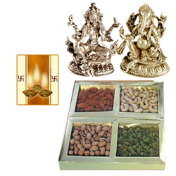 Laxmi Ganesh Idol with Dry Fruits Laxmi Ganesh Idol with Dry Fruits