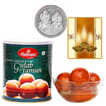Haldiram Gulab Jamun with Silver Plated Coin Haldiram Gulab Jamun with Silver Plated Coin
