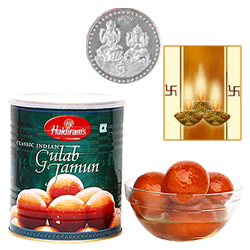 Haldiram Gulab Jamun with Silver Plated Coin Haldiram Gulab Jamun with Silver Plated Coin