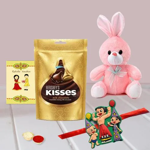 Stylish Kids Rakhi with Cute Teddy n Hershey Chocolates Stylish Kids Rakhi with Cute Teddy n Hershey Chocolates