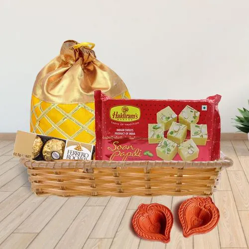 Lovely Gift of Rocher, Sweets n Exotic Dry Fruits in Bag
