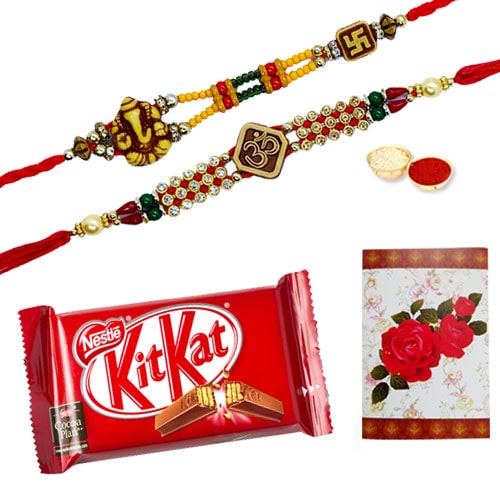 Exclusive 2 or More Designer Ethnic Rakhi and Chocolates with Celebration Exclusive 2 or More Designer Ethnic Rakhi and Chocolates with Celebration