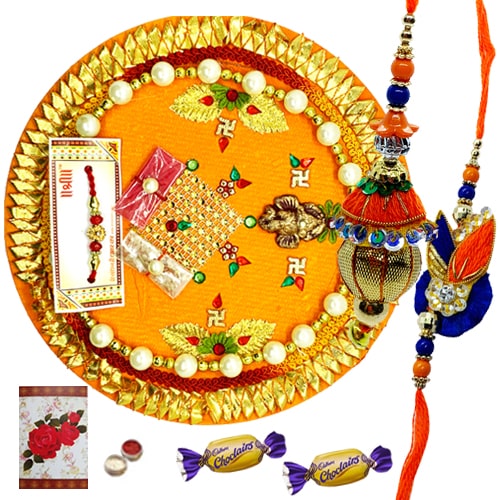 Refreshing Bhaiya Bhabhi Raksha Bandhan with Thali and 2 Chocos Refreshing Bhaiya Bhabhi Raksha Bandhan with Thali and 2 Chocos