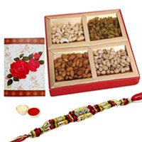 One or More Designer Ethnic Rakhi with with Dry fruits <br /><font color=#0000FF>Free Delivery in USA</font> One or More Designer Ethnic Rakhi with with Dry fruits <br /><font color=#0000FF>Free Delivery in USA</font>