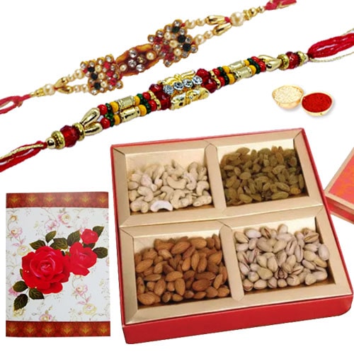 2 or more Designer Ethnic Rakhi with Dry fruits <br /><font color=#0000FF>Free Delivery in USA</font> 2 or more Designer Ethnic Rakhi with Dry fruits <br /><font color=#0000FF>Free Delivery in USA</font>
