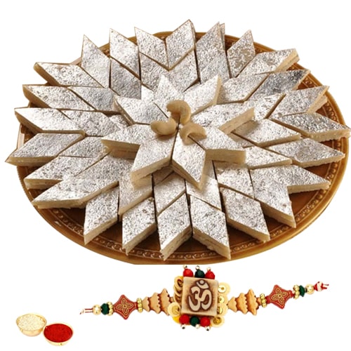 One or More Designer Ethnic Rakhi with 250 Gms. Kaju Katli<br /><font color=#0000FF>Free Delivery in USA</font> One or More Designer Ethnic Rakhi with 250 Gms. Kaju Katli<br /><font color=#0000FF>Free Delivery in USA</font>
