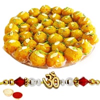 Tasty Boondi Ladoo 250 Gms. with One Ethnic Rakhi Tasty Boondi Ladoo 250 Gms. with One Ethnic Rakhi