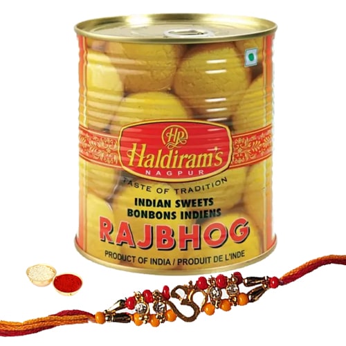 One or More Designer Ethnic Rakhi with 1 Kg. Haldirams Rajbhog Pack<br /><font color=#0000FF>Free Delivery in USA</font> One or More Designer Ethnic Rakhi with 1 Kg. Haldirams Rajbhog Pack<br /><font color=#0000FF>Free Delivery in USA</font>