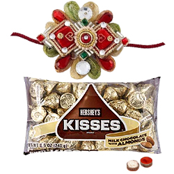 2 Designer Ethnic Rakhi with Hersheys Kisses ( 75 Gms.)<br /><font color=#0000FF>Free Delivery in USA</font> 2 Designer Ethnic Rakhi with Hersheys Kisses ( 75 Gms.)<br /><font color=#0000FF>Free Delivery in USA</font>