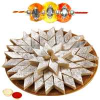 One or More Jewelled Rakhi with 250 Gms. Kaju Katli<br /><font color=#0000FF>Free Delivery in USA</font> One or More Jewelled Rakhi with 250 Gms. Kaju Katli<br /><font color=#0000FF>Free Delivery in USA</font>