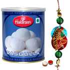 Sizzling Zardosi Rakhi with Haldirams Rasgulla Pack 1 Kg. Sizzling Zardosi Rakhi with Haldirams Rasgulla Pack 1 Kg.