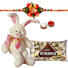 Mesmerizing 8 Inch Bunny with 75 Gms. Chocos from Hersheys Kisses and Kids Rakhi Mesmerizing 8 Inch Bunny with 75 Gms. Chocos from Hersheys Kisses and Kids Rakhi