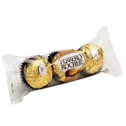 Exclusive Sweetest Delight of 3 Pcs. Ferrero Rocher Chocolates Exclusive Sweetest Delight of 3 Pcs. Ferrero Rocher Chocolates