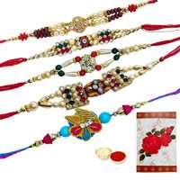 5 Assorted Ethnic Rakhi<br><font color=#0000FF>Free Delivery in USA</font> 5 Assorted Ethnic Rakhi<br><font color=#0000FF>Free Delivery in USA</font>