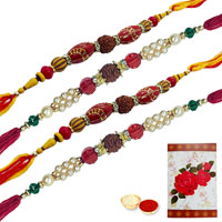 4 Divine Rudraksh Rakhi<br><font color=#0000FF>Free Delivery in USA</font> 4 Divine Rudraksh Rakhi<br><font color=#0000FF>Free Delivery in USA</font>