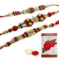 Propitious Collection of 3 Rakhi Set<br><font color=#0000FF>Free Delivery in USA</font> Propitious Collection of 3 Rakhi Set<br><font color=#0000FF>Free Delivery in USA</font>