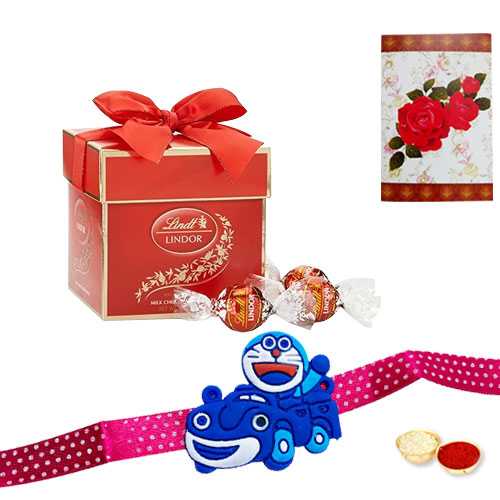 Kids Rakhi with 2 pc Lindt chocolate<br><font color=#0000FF>Free Delivery in USA</font> Kids Rakhi with 2 pc Lindt chocolate<br><font color=#0000FF>Free Delivery in USA</font>