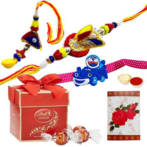 2 designer ethnic & 1 kids with 2pc Lindt Chocolate<br><font color=#0000FF>Free Delivery in USA</font> 2 designer ethnic & 1 kids with 2pc Lindt Chocolate<br><font color=#0000FF>Free Delivery in USA</font>