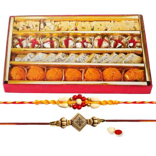 2 Ethnic Rakhi with 250 gm Haldiram Assorted Sweets<br><font color=#0000FF>Free Delivery in USA</font> 2 Ethnic Rakhi with 250 gm Haldiram Assorted Sweets<br><font color=#0000FF>Free Delivery in USA</font>