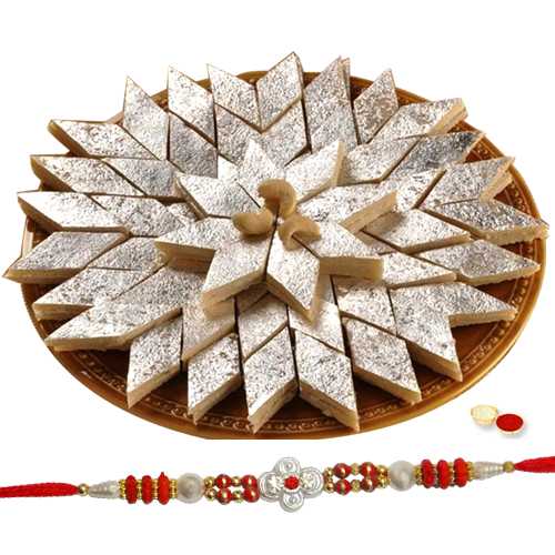 Kaju Katli and One Designer Rakhi with free Roli Tikka Kaju Katli and One Designer Rakhi with free Roli Tikka