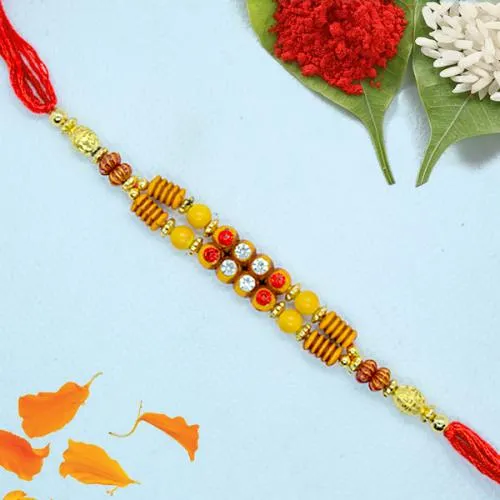 Fancy Rakhi with Roli, Chawal n Card Fancy Rakhi with Roli, Chawal n Card