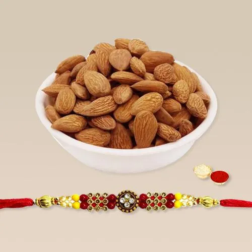 Exciting Gift of Rakhi with Crunchy Almonds