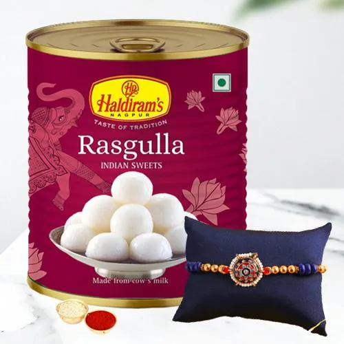 Luscious Rasgulla Pack with Lovely Rakhi
