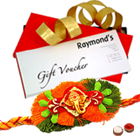 Amazing Raymond gift Voucher with Free Rakhi, Roli Tika and Chawal Amazing Raymond gift Voucher with Free Rakhi, Roli Tika and Chawal