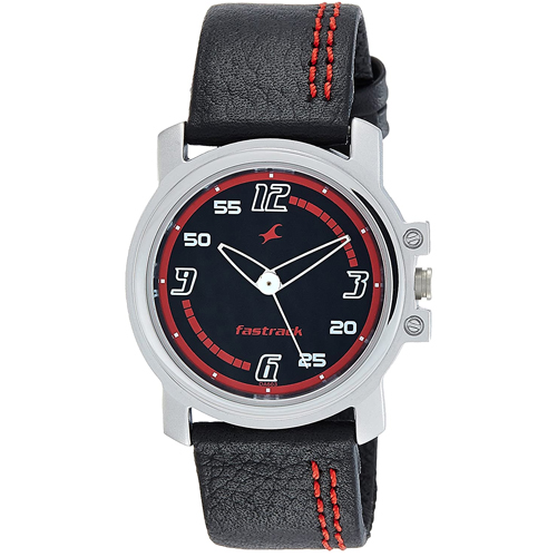 Typically styled round dial wrist watch for gents from Titan Fastrack. Typically styled round dial wrist watch for gents from Titan Fastrack.