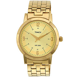 Simple Golden Coloured and Round Dialed Gents Watch Presented by Timex Simple Golden Coloured and Round Dialed Gents Watch Presented by Timex
