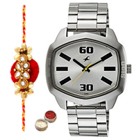 Admirable Gents Watch from Fastrack with 1 Free Rakhi, Roli Tilak and Chawal Admirable Gents Watch from Fastrack with 1 Free Rakhi, Roli Tilak and Chawal