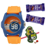 Appealing Fastrack Tees Gents Watch with Free 1 Ben 10 Rakhi with Chocolates and Roli Tilak Chawal Appealing Fastrack Tees Gents Watch with Free 1 Ben 10 Rakhi with Chocolates and Roli Tilak Chawal