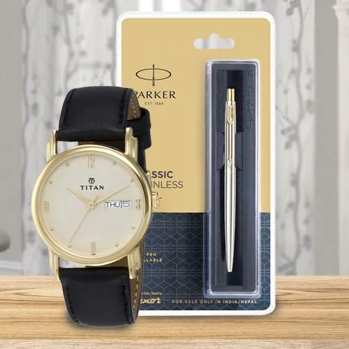 Remarkable Titan Watch and Parker Pen for Dad