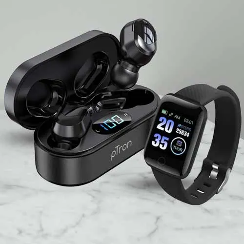 Amazing Smart Watch N pTron Wireless Headphones