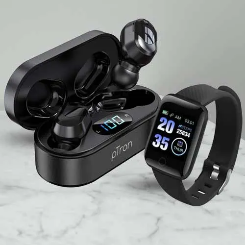 Amazing Smart Watch N pTron Wireless Headphones Amazing Smart Watch N pTron Wireless Headphones