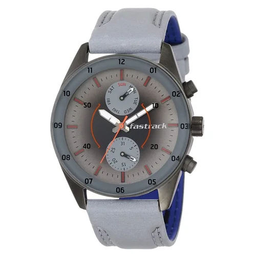 Fashionable Fastrack Space Analog Grey Dial Gents Watch