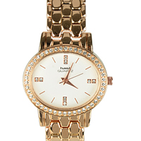 Pretty Stone Studded Golden Wrist Watch for Women Pretty Stone Studded Golden Wrist Watch for Women