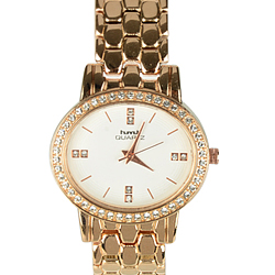 Pretty Stone Studded Golden Wrist Watch for Women Pretty Stone Studded Golden Wrist Watch for Women