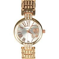 Glamorous Stone Studded Wrist Watch for Ladies in Golden Colour Glamorous Stone Studded Wrist Watch for Ladies in Golden Colour