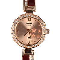 Exciting Gift of Pretty Ladies Wrist Watch in Rose Gold & Maroon Colour Exciting Gift of Pretty Ladies Wrist Watch in Rose Gold & Maroon Colour