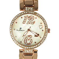 A Striking Gold Collection Ladies Watch Studded with American Diamonds A Striking Gold Collection Ladies Watch Studded with American Diamonds