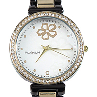 An Exquisite Collection of Black & Gold Stone Studded Womens Watch An Exquisite Collection of Black & Gold Stone Studded Womens Watch