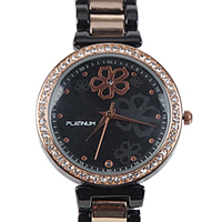 An Attractive Black & Rose Gold Plating American Diamonds Womens Watch An Attractive Black & Rose Gold Plating American Diamonds Womens Watch