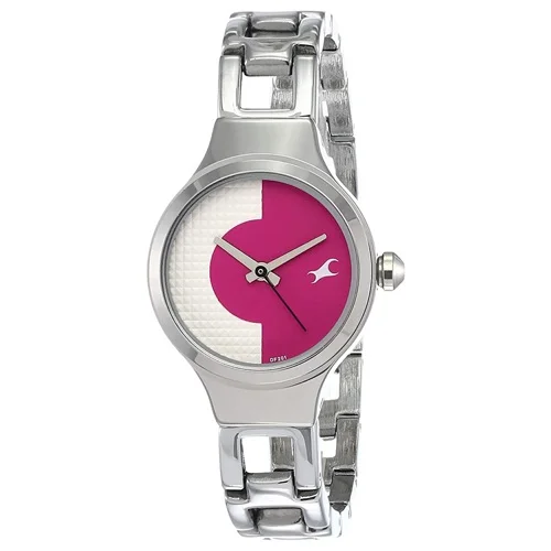 Remarkable Fastrack Round Pink Dial Analog Ladies Watch