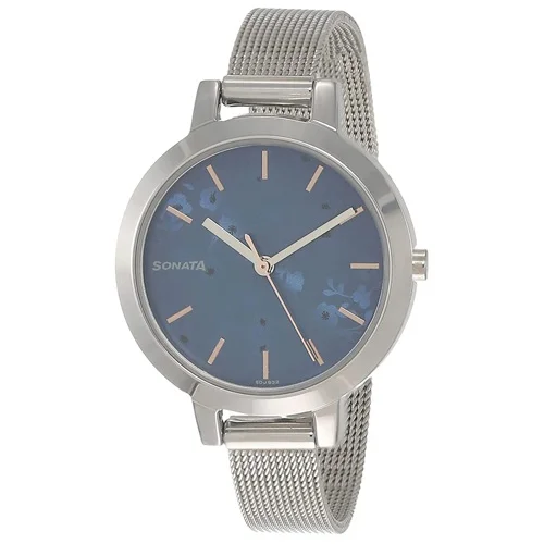 Fancy Sonata Silver Linings Analog Blue Dial Womens Watch