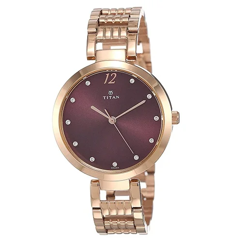 Awesome Titan Sparkle Purple Dial Analog Watch for Women