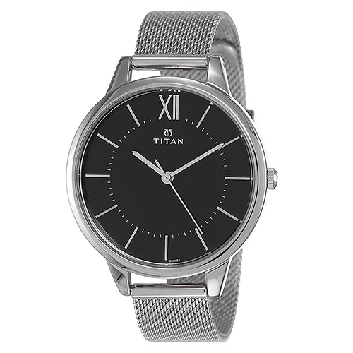 Enigmatic Black Dial Workwear Watch for Women from Titan