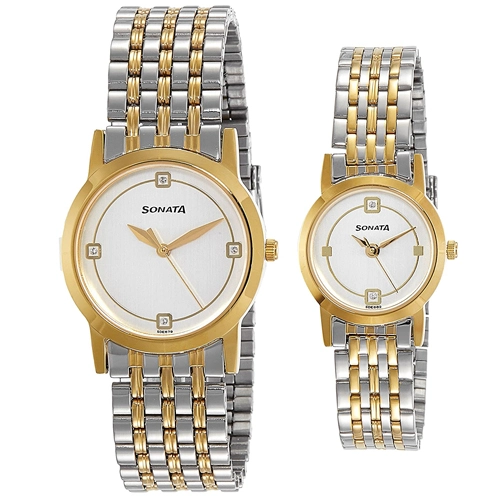 Wonderful Sonata Analog Multi-Color Dial Couple Watch